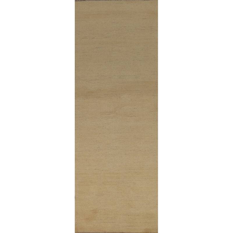 Gabbeh Modern Runner Rug Hand-Knotted Contemporary Wool Carpet - 2'6"x 9'8"