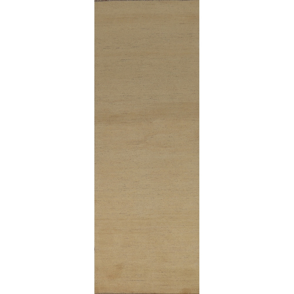 Gabbeh Modern Runner Rug Hand-Knotted Contemporary Wool Carpet - 2'6"x 9'8"