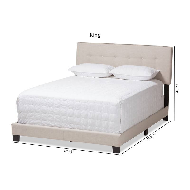 Audrey Modern and Contemporary Fabric Upholstered Size Bed