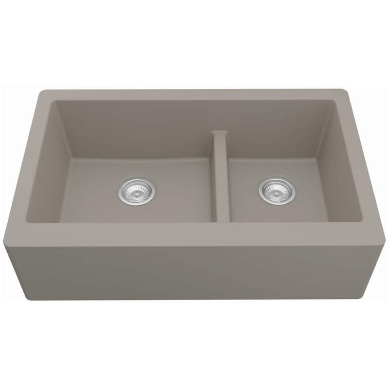 Karran USA QA-760 Quartz QA 34" Farmhouse Double Basin Quartz