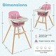 preview thumbnail 11 of 24, Babyjoy 3 in 1 Convertible Wooden High Chair Baby Toddler Highchair w/ - 20.5" x 21.5" x 36"