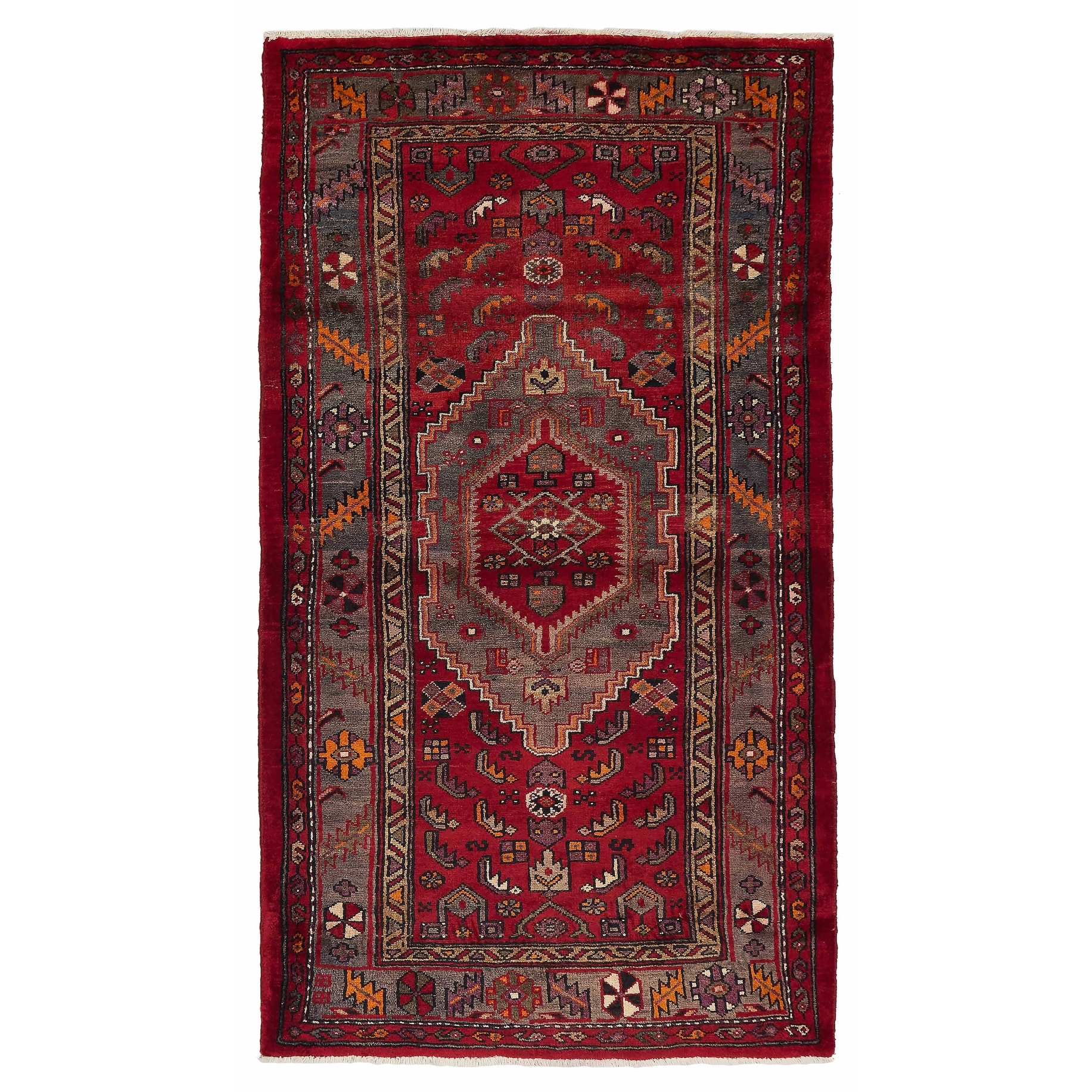 ECARPETGALLERY Hand-knotted Andelz Red Wool Rug - 3'7 x 6'7