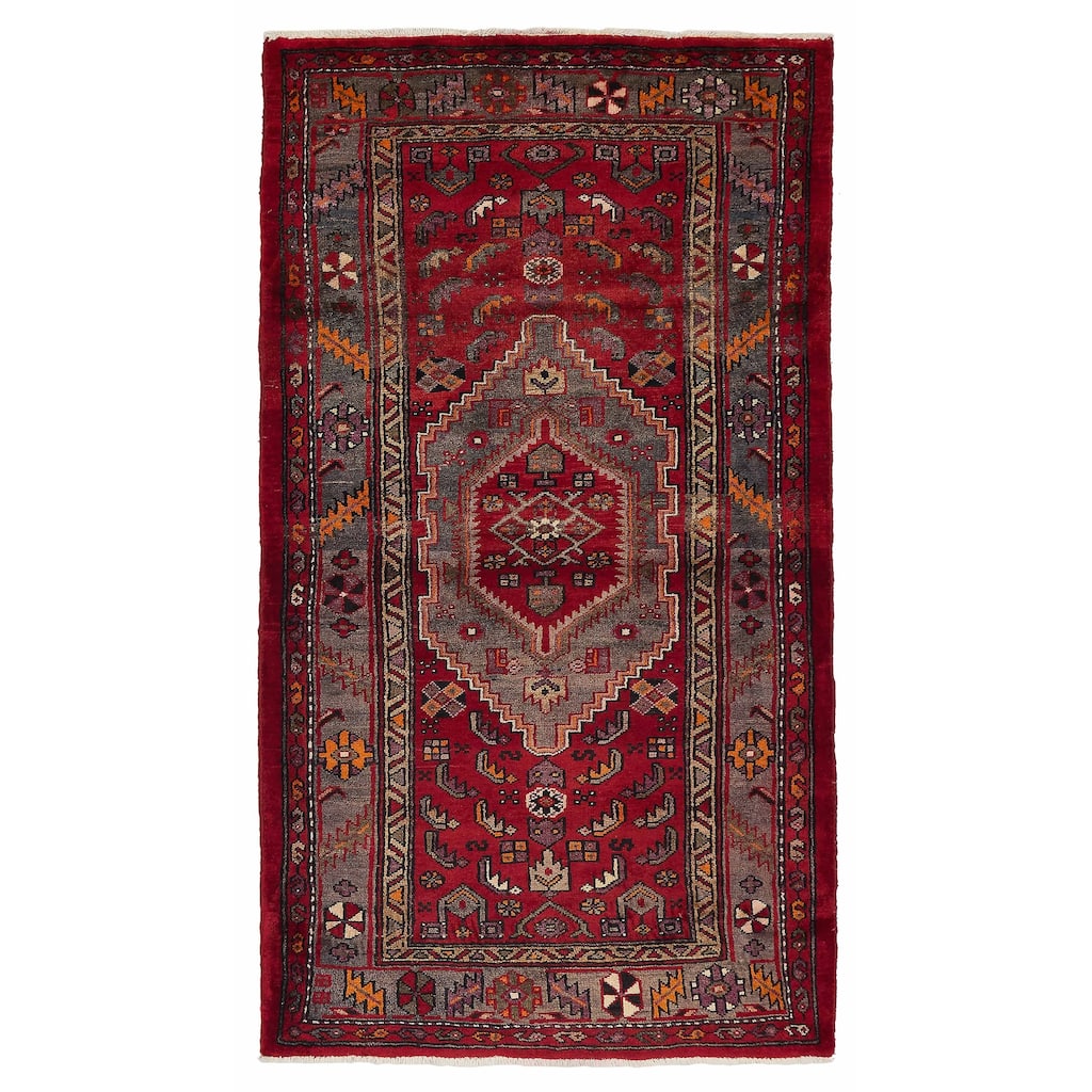 ECARPETGALLERY Hand-knotted Andelz Red Wool Rug - 3'7 x 6'7
