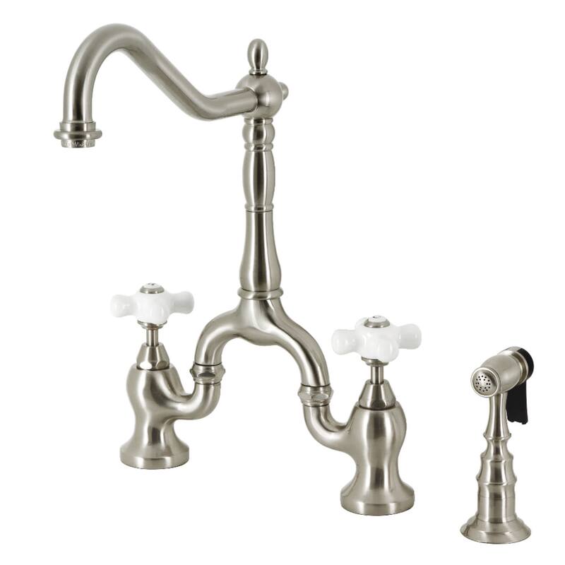 Kingston Brass KS775.PXBS English Country 1.8 GPM Bridge Kitchen - Brushed Nickel
