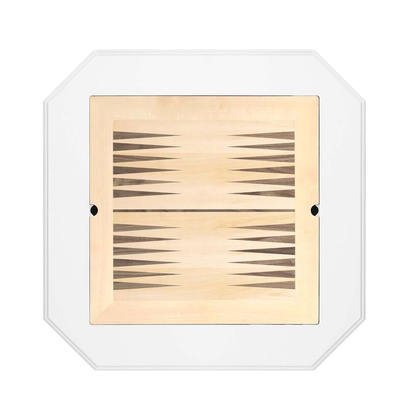 2 Drawers Wooden Game Table with Reversible Game Tray in Black