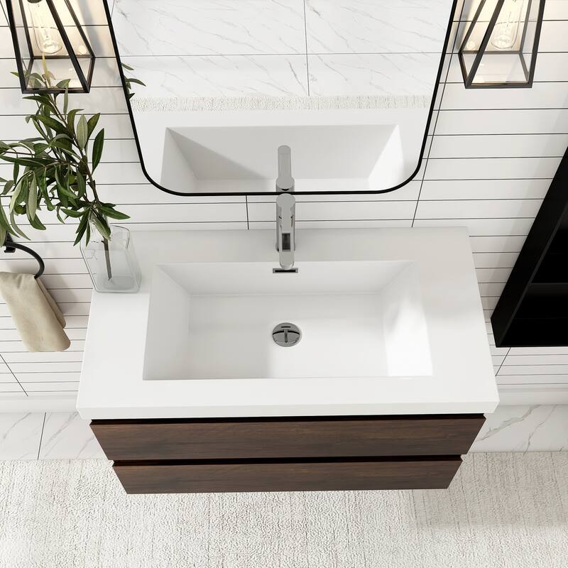 Floating Bathroom Vanity with Resin Top