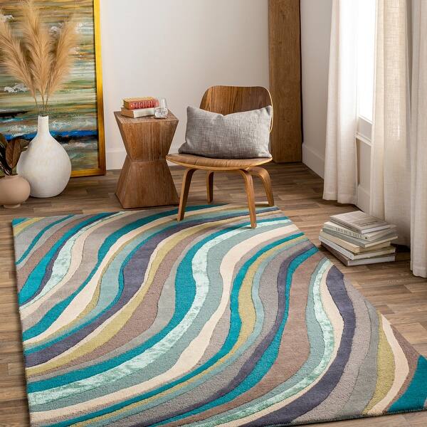 slide 2 of 19, Hand-Tufted Kaci Wool / Viscose Rug (5' x 8')