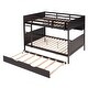 preview thumbnail 6 of 22, Full Over Full Bunk Bed with Twin Trundle and Bookshelf, Solid Pine Wood Frame, Separable Design, for Kids and Teens