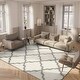 preview thumbnail 5 of 18, SAFAVIEH Dallas Shag Giusy Trellis 1.5-inch Thick Rug - Navy/Ivory - 5' 1" x 7' 6"