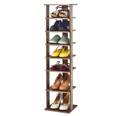Gymax 7-Tier Vertical Shoe Rack Free Standing Storage Shelf Organizer - 11'' x 10.5'' x 43.5''