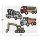 preview thumbnail 2 of 0, Construction Truck Collection Accent Floor Rug (2.5' x 3') - Grey Yellow Orange Red and Blue Transportation Zone Vehicles