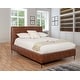 1415apb Brown California King Bed With Faux Leather Platform - Bed Bath 