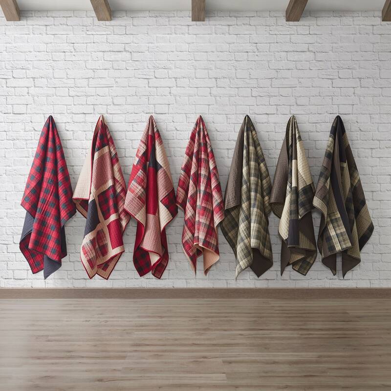 Woolrich Winter hills Tan Cotton Thread Count Printed Quilted Throw