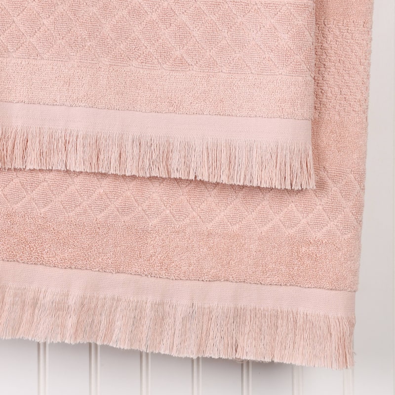 Superior Rolla Cotton Geometric Jacquard Plush Soft Bath Towel Set of 3