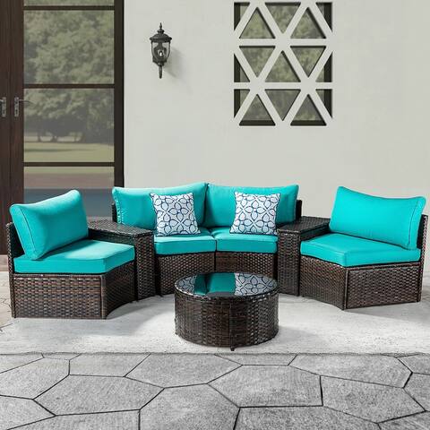 Gede 7 piece Rattan Sofa Seating Group with Cushions