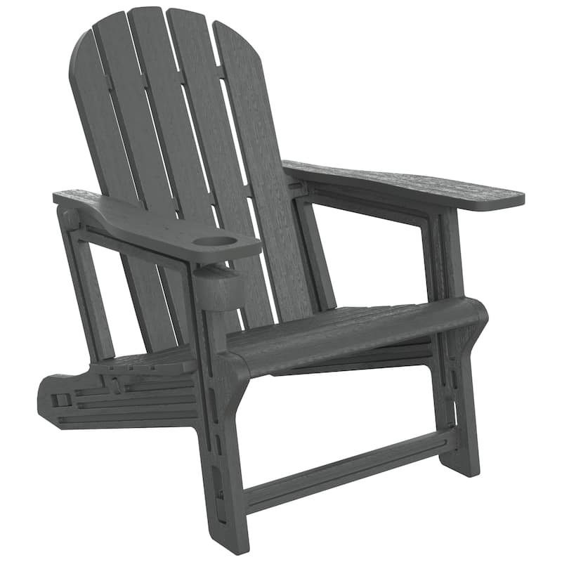 Polytrends Coastline Outdoor Poly Adirondack Chair with Ottoman