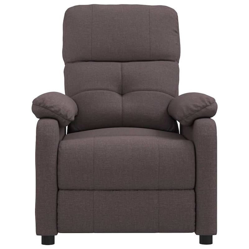 vidaXL Massage Recliner Dark Brown Fabric - 28.7" x 35.4" x 39.4"