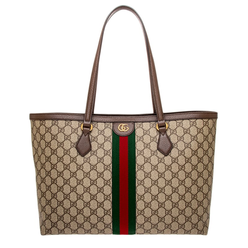 Gucci Ophidia Large Tote Bag - Beige and Brown
