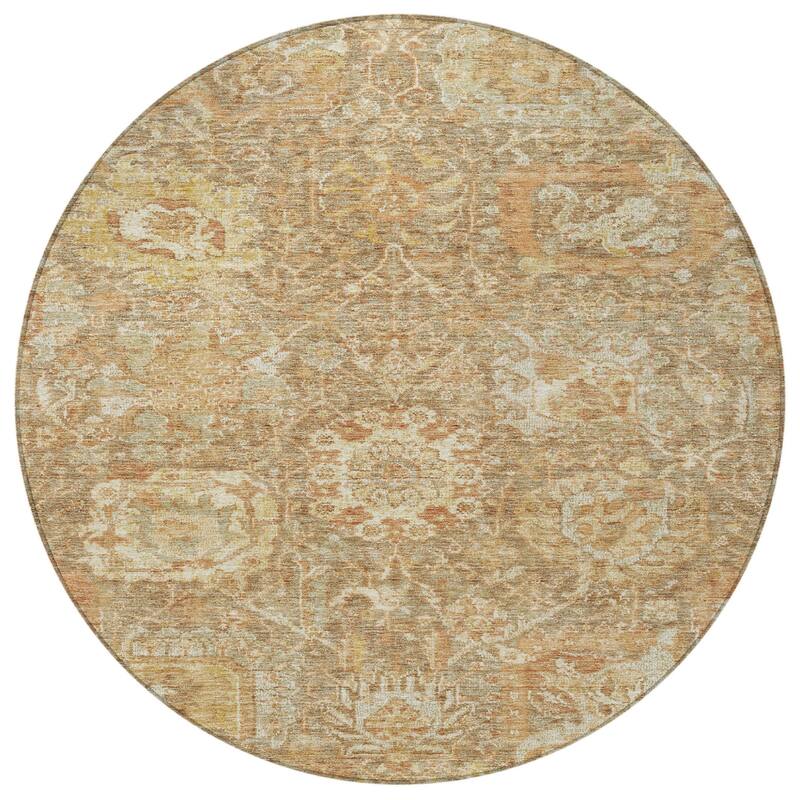 HomeRoots Damask Traditional Rectangle Outdoor Rug