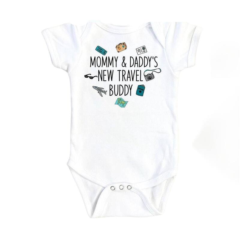 Travel Buddy - Baby Boy Girl Clothes Infant Bodysuit Funny Cute Newborn - White - 3-6M