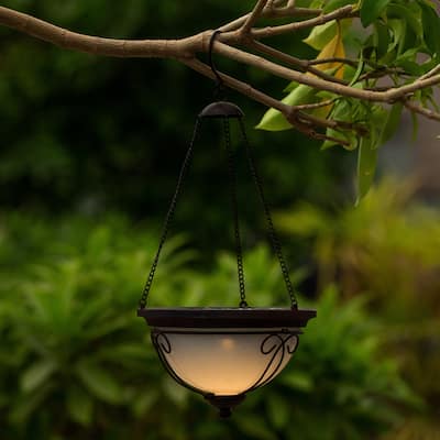Solar Hanging Accent Light With Scroll Design