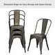 preview thumbnail 12 of 21, Set of 4 Dining Side Chair Stackable Bistro Cafe Metal Stool GunBlack - See details