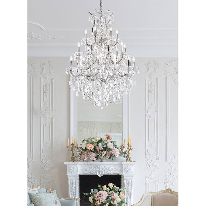 Fleur Illumination Collection Chandelier D:38in H:52in Lt:28 Chrome Finish