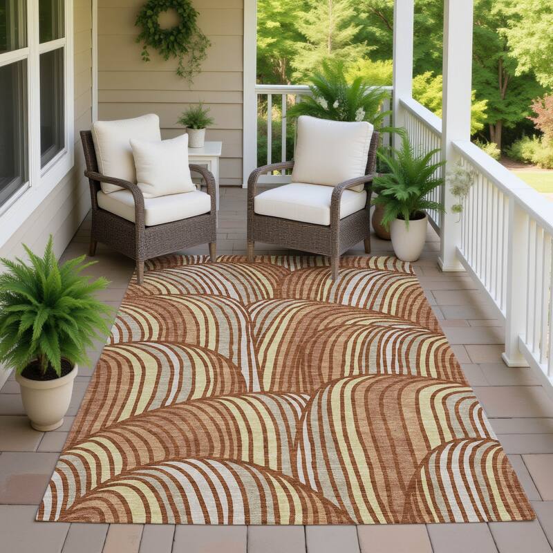Machine Washable Indoor/ Outdoor Modern Parsons Chantille Rug