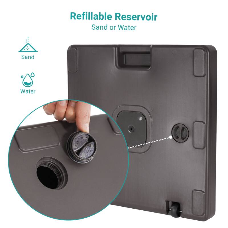 BONOSUKI 57-90lb Patio HDPE Plastic Free Standing Umbrella Base,Black