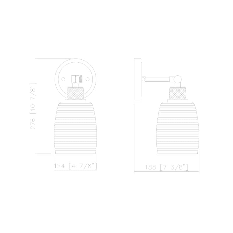 1 Light Vanity Light in Burning gray with Smoked Glass - W:4.92*H:10.87*E:7.40