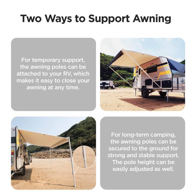 ALEKO Retractable 10 X 8 ft RV Awning or Patio Canopy Black Fade