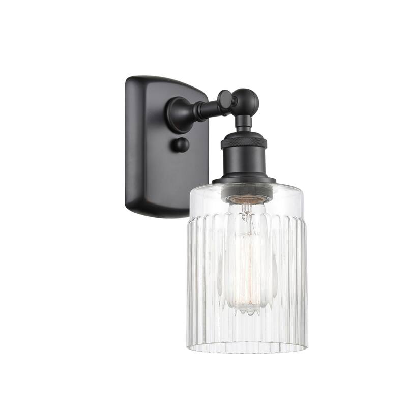 Innovations Lighting Hadley 9" Tall Bathroom Sconce - Matte Black / Clear