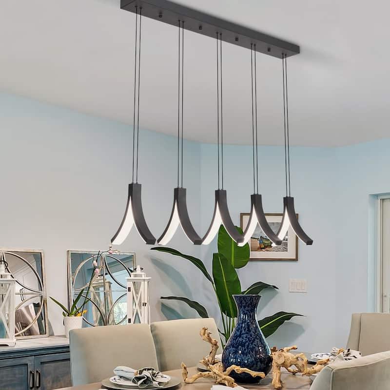 LED Chandelier Black Chandelier - N/A