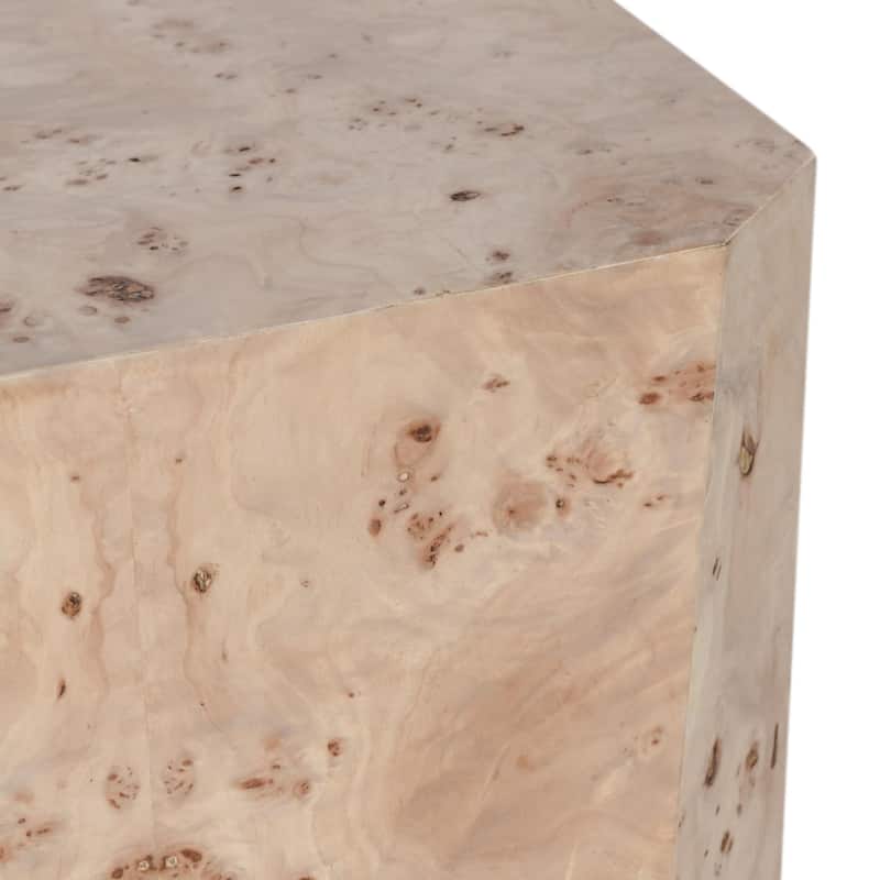Classic Home Avena 17" Burl Wood Square End Table