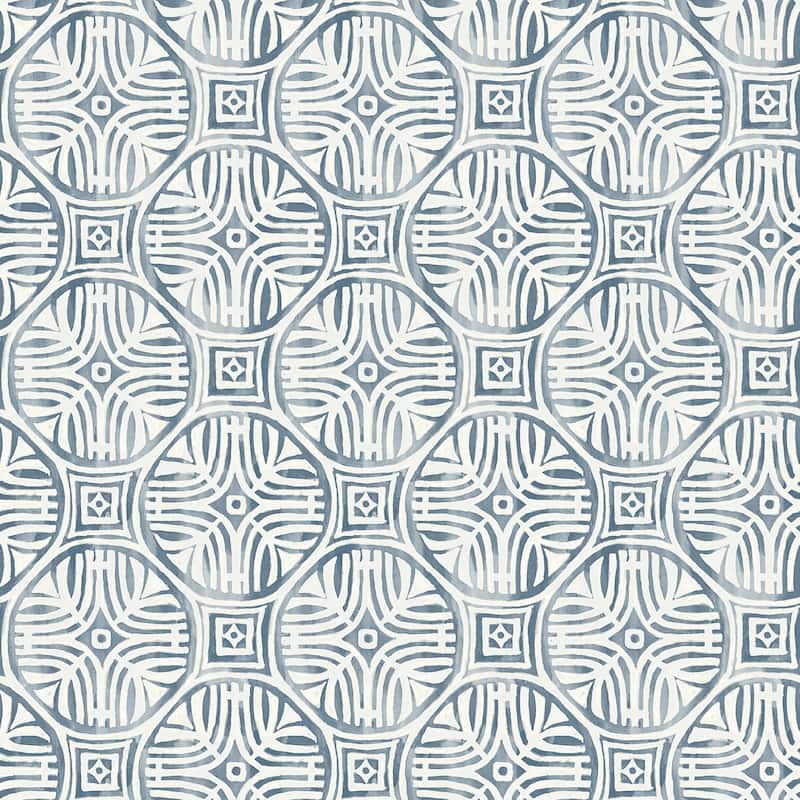 Chesapeake Sandee Navy Medallion Wallpaper