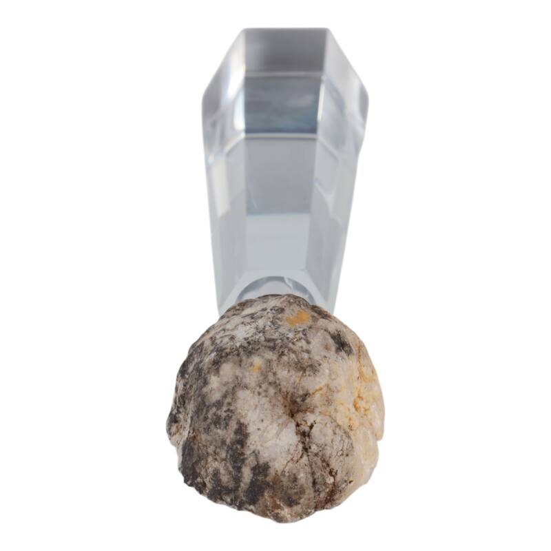 Crystal Stone Decorative Object Modern Geometric Glass Base Home Decor