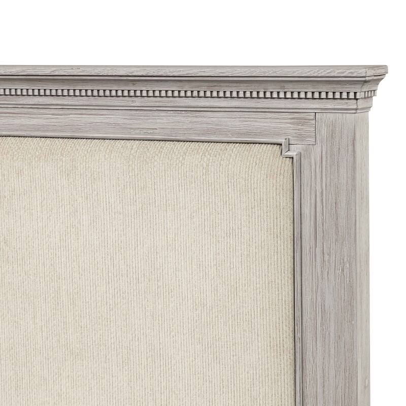 Furniture of America Eleanor Modern Rustic 2-Piece Weathered Grey Wood Panel Bedroom Set with Dentil Molding