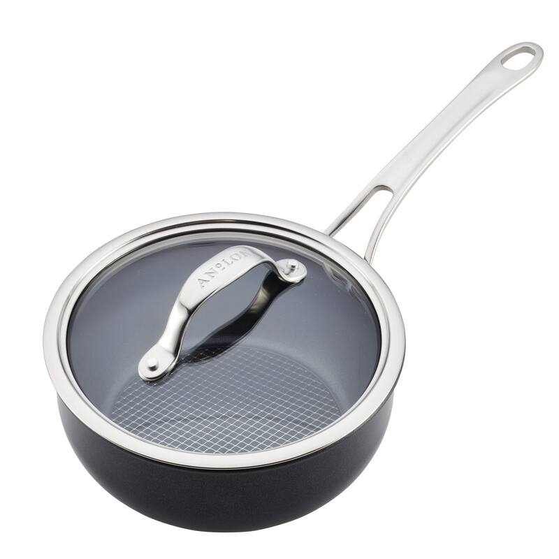 Anolon X Hybrid Nonstick Induction Saucier Pan With Lid, 2.5-Quart, Charcoal Gray