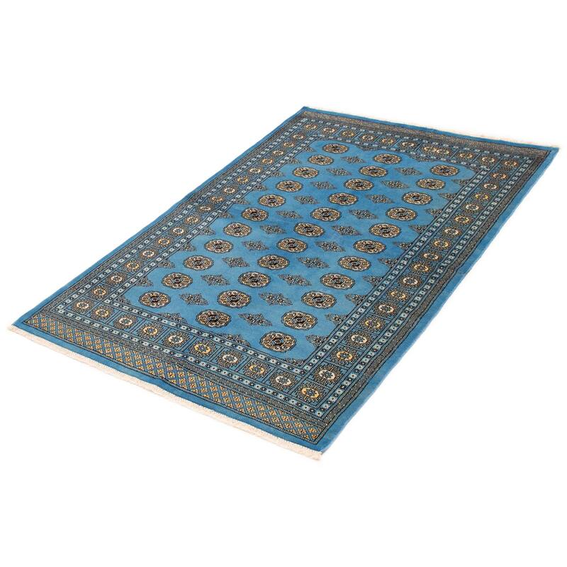 Finest Peshawar Bokhara Blue Rug 5'0" x 7'9" - 5'0 x 7'9