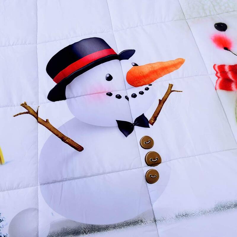 Digital Printed Christmas Theme Microfiber Comforter Set of 2 Shams