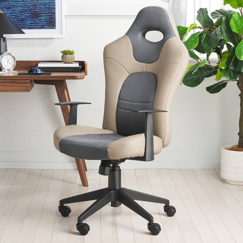 Porch Shiela & Den Riverwood Drive Grey Desk Chair - 23" x 26" x 46.5" - 23Wx27Dx49H