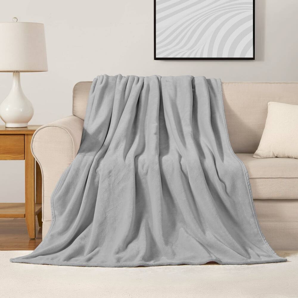 The Sheet Lab Solid Plush Throw Blankets