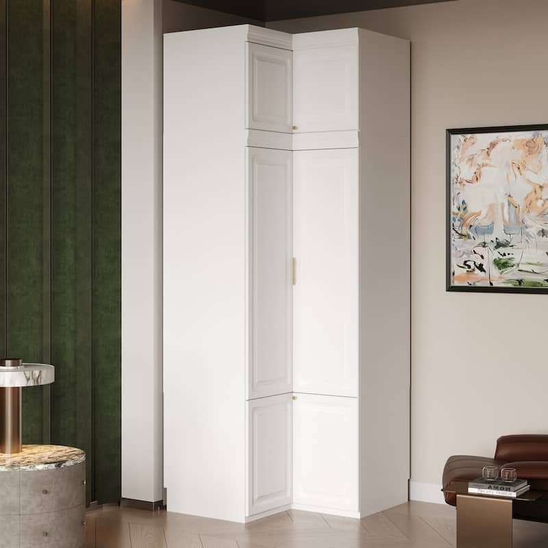 93.9"H/74.2"H Armoires Wardrobe Closet Cabinet Hanging Drawers Storage - 93.9"x35.4"