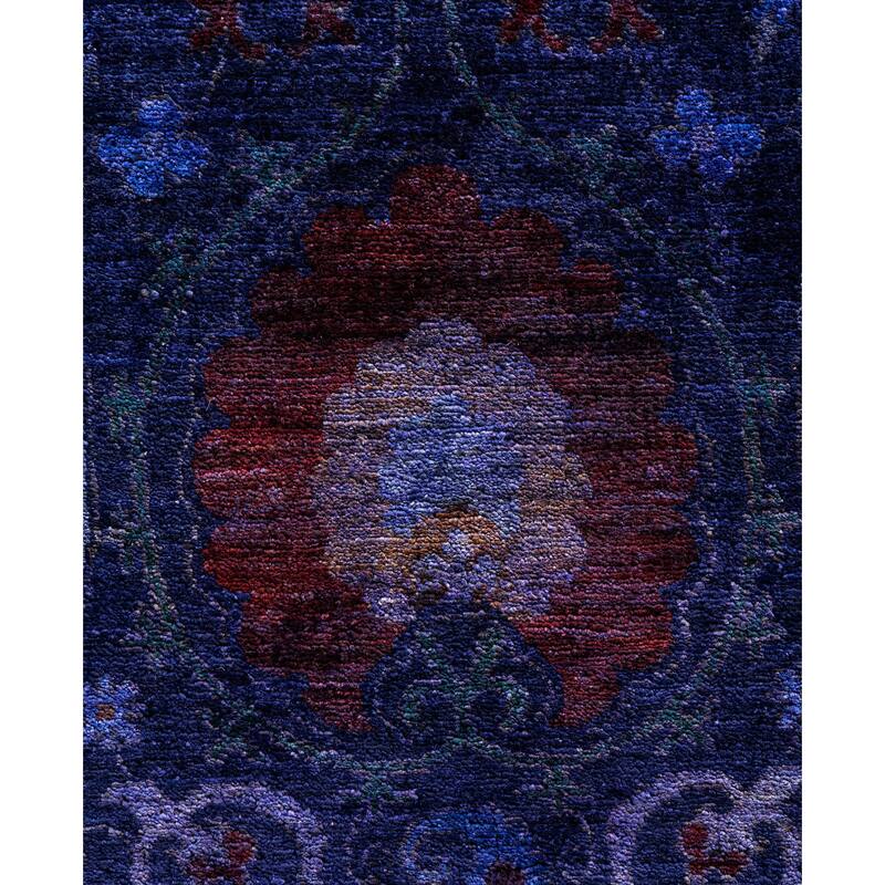 Overdyed One-of-a-Kind Hand-Knotted Area Rug - Navy - 9' 3" x 11' 10"