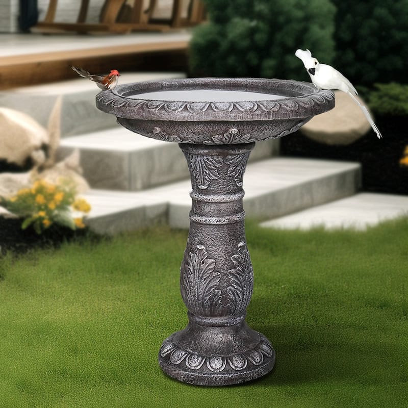 Outdoor Bird Bath for Garden Decor 24.4in H Concrete BirdBath for Patio