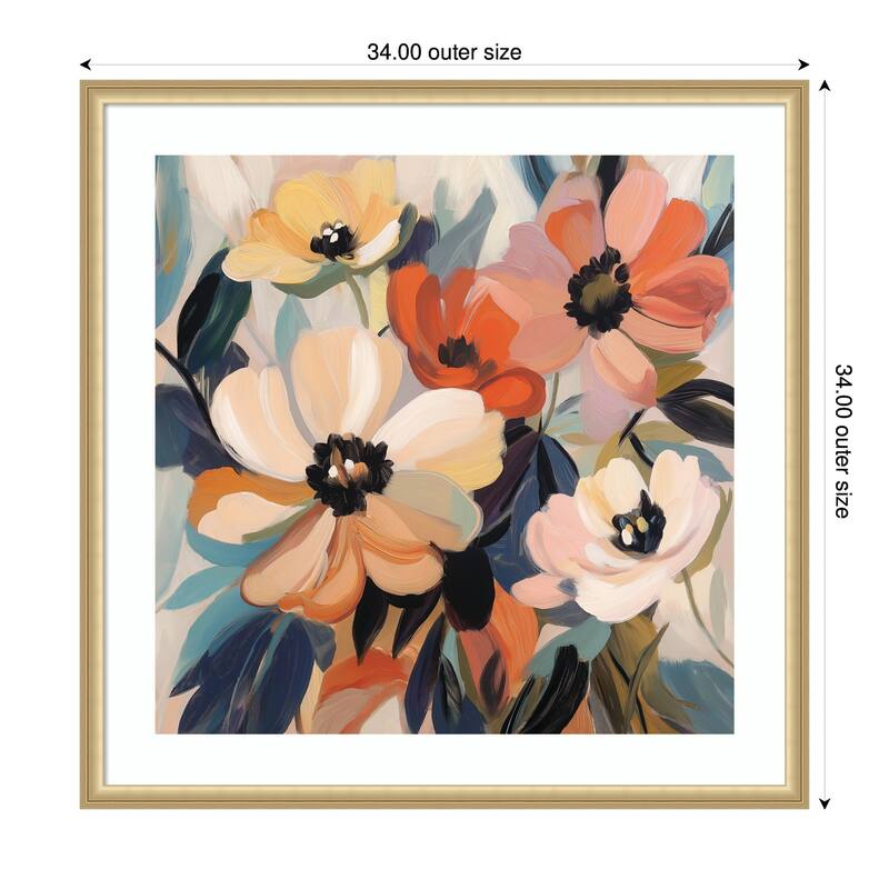 Kate and Laurel Framed Art Garden Bloom Abstract Bouquet III by The Creative Bunch Studio