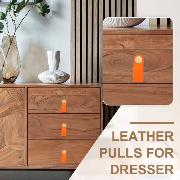 Leather Drawer Pulls Leather Handle Center Cabinet Dresser Knobs with  Screws for Dresser Cupboard Closet Doors - Bed Bath & Beyond - 43471941