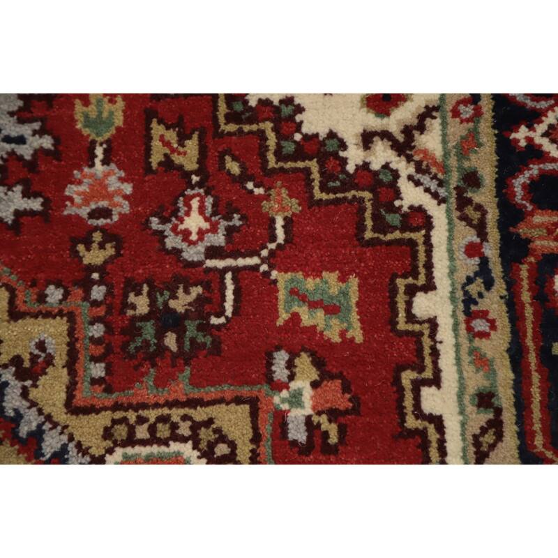 Hand Knotted Oriental 100% Wool Carpet Traditional Medallion Oranges & Rust Heriz (serapi) Area Rug - 5' 11'' X 3' 11''