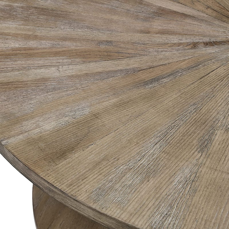 Round Coffee Table with Solid Wood Storage Circle Center Table