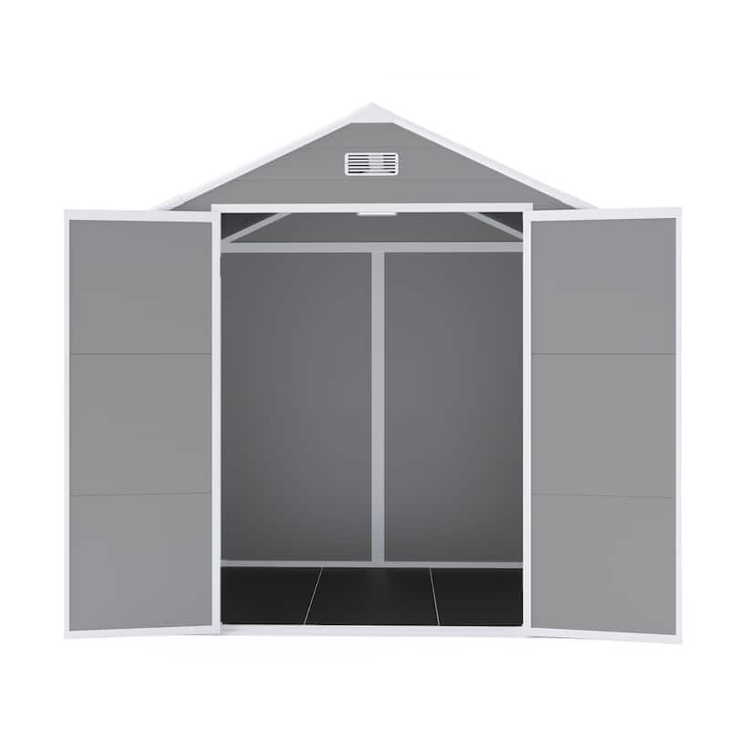 PP Resin Waterproof Storage Shed with Rust,UV Proof,HD Window Lighting